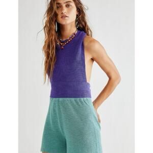 Free People Beach Orchid Purple Convertible Knit Halter Sweater Tie Tank Top
